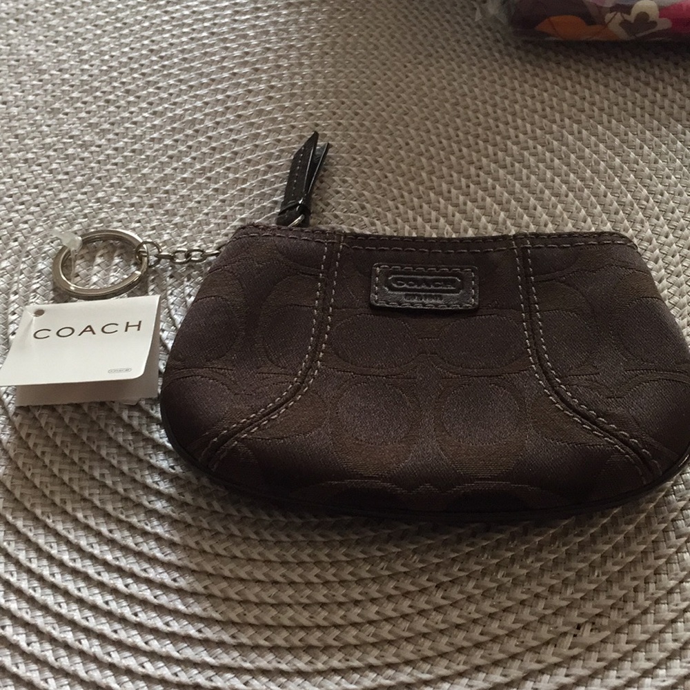 Coach change purse with key ring